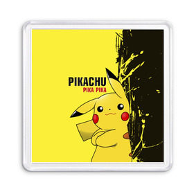 Магнит 55*55 с принтом Pikachu Pika Pika , Пластик | Размер: 65*65 мм; Размер печати: 55*55 мм | go | pikachu | pokemon | го | пика | пикачу | покемон