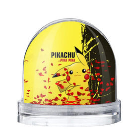 Снежный шар с принтом Pikachu Pika Pika , Пластик | Изображение внутри шара печатается на глянцевой фотобумаге с двух сторон | go | pikachu | pokemon | го | пика | пикачу | покемон