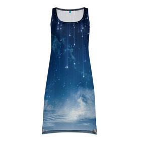 Платье-майка 3D с принтом Звездное небо , 100% полиэстер | полуприлегающий силуэт, широкие бретели, круглый вырез горловины, удлиненный подол сзади. | вселенная | галактика | звезды | небо | ночь