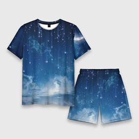 Мужской костюм с шортами 3D с принтом Звездное небо ,  |  | вселенная | галактика | звезды | небо | ночь