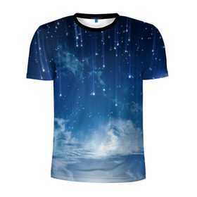 Мужская футболка 3D спортивная с принтом Звездное небо , 100% полиэстер с улучшенными характеристиками | приталенный силуэт, круглая горловина, широкие плечи, сужается к линии бедра | Тематика изображения на принте: вселенная | галактика | звезды | небо | ночь