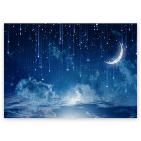 Поздравительная открытка с принтом Звездное небо , 100% бумага | плотность бумаги 280 г/м2, матовая, на обратной стороне линовка и место для марки
 | вселенная | галактика | звезды | небо | ночь