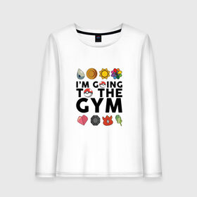 Женский лонгслив хлопок с принтом Pokemon I`m going to the gym (black) , 100% хлопок |  | 