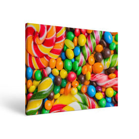 Холст прямоугольный с принтом Сладкоежка , 100% ПВХ |  | Тематика изображения на принте: вкуснотища | вкусняшки | глазурь | жевачка | карамель | карамельки | конфетки | конфеты | леденец | мармеладки | сахар | сладости