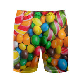 Мужские шорты 3D спортивные с принтом Сладкоежка ,  |  | вкуснотища | вкусняшки | глазурь | жевачка | карамель | карамельки | конфетки | конфеты | леденец | мармеладки | сахар | сладости