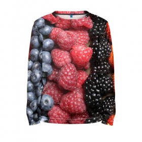 Детский лонгслив 3D с принтом Сочные ягоды , 100% полиэстер | длинные рукава, круглый вырез горловины, полуприлегающий силуэт
 | богатый урожай | брусника | ерга | земляника | клубника | клюква | малина | морожка | облепиха | рябина | смородина | сок | сочные плоды | фрукты | черника | черноплодка | шиповник | ягоды