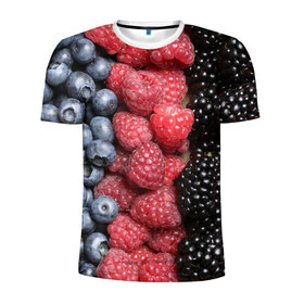 Мужская футболка 3D спортивная с принтом Сочные ягоды , 100% полиэстер с улучшенными характеристиками | приталенный силуэт, круглая горловина, широкие плечи, сужается к линии бедра | богатый урожай | брусника | ерга | земляника | клубника | клюква | малина | морожка | облепиха | рябина | смородина | сок | сочные плоды | фрукты | черника | черноплодка | шиповник | ягоды