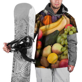 Накидка на куртку 3D с принтом Спелые фрукты , 100% полиэстер |  | Тематика изображения на принте: ананас | арбуз | банан | богатый урожай | виноград | горох | груша | еда | капуста | картофель | лук | морковь | овощи | огурец | перец | персик | слива | сочные плоды | томат | фасоль | фрукты | яблоко