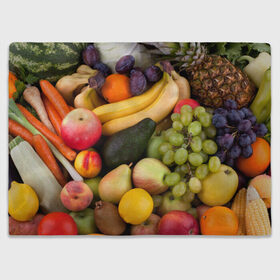 Плед 3D с принтом Спелые фрукты , 100% полиэстер | закругленные углы, все края обработаны. Ткань не мнется и не растягивается | Тематика изображения на принте: ананас | арбуз | банан | богатый урожай | виноград | горох | груша | еда | капуста | картофель | лук | морковь | овощи | огурец | перец | персик | слива | сочные плоды | томат | фасоль | фрукты | яблоко