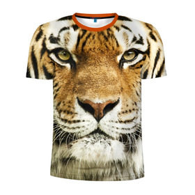 Мужская футболка 3D спортивная с принтом Амурский тигр , 100% полиэстер с улучшенными характеристиками | приталенный силуэт, круглая горловина, широкие плечи, сужается к линии бедра | амурский | дикая кошка | добыча | животное | зверь | клыки | когти | мясо | тигр | уссурийский | хищник