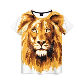 Женская футболка 3D с принтом Король джунглей , 100% полиэфир ( синтетическое хлопкоподобное полотно) | прямой крой, круглый вырез горловины, длина до линии бедер | lion | грива | дикая кошка | добыча | животное | зверь | искусство | картина | клыки | когти | король джунглей | лев | макет | мясо | набросок | портрет | хищник | царь зверей | эскиз