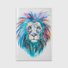 Обложка для паспорта матовая кожа с принтом Живописный лев , натуральная матовая кожа | размер 19,3 х 13,7 см; прозрачные пластиковые крепления | lion | грива | дикая кошка | добыча | животное | зверь | искусство | картина | клыки | когти | король джунглей | лев | макет | мясо | набросок | портрет | хищник | царь зверей | эскиз