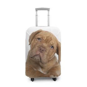 Чехол для чемодана 3D с принтом Грустный щенок , 86% полиэфир, 14% спандекс | двустороннее нанесение принта, прорези для ручек и колес | животное | лучший друг | милаха | няша | собака | собачка | щенок | щеночек