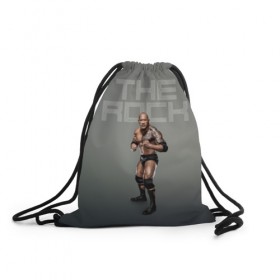 Рюкзак-мешок 3D с принтом The Rock WWE , 100% полиэстер | плотность ткани — 200 г/м2, размер — 35 х 45 см; лямки — толстые шнурки, застежка на шнуровке, без карманов и подкладки | dwayne johnson | the rock | wwe | рестлинг | спорт