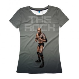 Женская футболка 3D с принтом The Rock WWE , 100% полиэфир ( синтетическое хлопкоподобное полотно) | прямой крой, круглый вырез горловины, длина до линии бедер | dwayne johnson | the rock | wwe | рестлинг | спорт