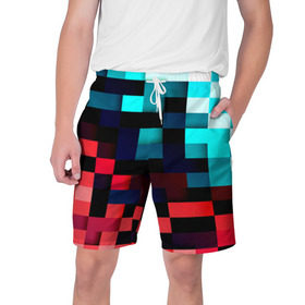 Мужские шорты 3D с принтом Pixel Color ,  полиэстер 100% | прямой крой, два кармана без застежек по бокам. Мягкая трикотажная резинка на поясе, внутри которой широкие завязки. Длина чуть выше колен | 