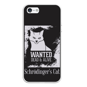 Чехол для iPhone 5/5S матовый с принтом Wanted Cat , Силикон | Область печати: задняя сторона чехла, без боковых панелей | белое | котик | кошка | надписи | новинки | прикольные | рисунок | черное