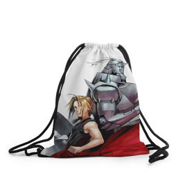 Рюкзак-мешок 3D с принтом Fullmetal Alchemist , 100% полиэстер | плотность ткани — 200 г/м2, размер — 35 х 45 см; лямки — толстые шнурки, застежка на шнуровке, без карманов и подкладки | alchemist | anime | fullmetal alchemist | алхимик | аниме | стальной алхимик