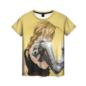 Женская футболка 3D с принтом Fullmetal Alchemist , 100% полиэфир ( синтетическое хлопкоподобное полотно) | прямой крой, круглый вырез горловины, длина до линии бедер | alchemist | anime | fullmetal alchemist | алхимик | аниме | стальной алхимик