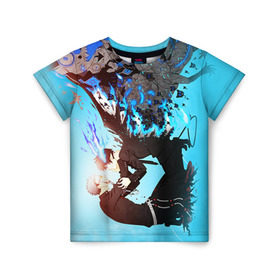 Детская футболка 3D с принтом Blue Exorcist , 100% гипоаллергенный полиэфир | прямой крой, круглый вырез горловины, длина до линии бедер, чуть спущенное плечо, ткань немного тянется | anime | ao no exorcist | экзорцист
