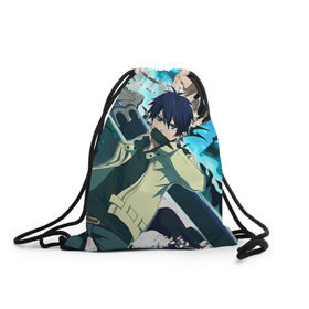 Рюкзак-мешок 3D с принтом Blue Exorcist , 100% полиэстер | плотность ткани — 200 г/м2, размер — 35 х 45 см; лямки — толстые шнурки, застежка на шнуровке, без карманов и подкладки | anime | ao no exorcist | blue exorcist | аниме | синий экзорцист | экзорцист