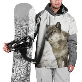 Накидка на куртку 3D с принтом Волк во весь рост , 100% полиэстер |  | волк | хищник
