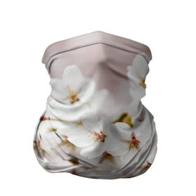 Бандана-труба 3D с принтом Весеннее цветение , 100% полиэстер, ткань с особыми свойствами — Activecool | плотность 150‒180 г/м2; хорошо тянется, но сохраняет форму | белый | весна | лепестки | прикольные картинки | цветочки | цветы