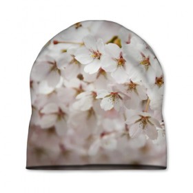 Шапка 3D с принтом Весеннее цветение , 100% полиэстер | универсальный размер, печать по всей поверхности изделия | белый | весна | лепестки | прикольные картинки | цветочки | цветы