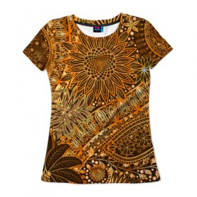 Женская футболка 3D с принтом Коллекция Edition , 100% полиэфир ( синтетическое хлопкоподобное полотно) | прямой крой, круглый вырез горловины, длина до линии бедер | винтаж | воздушный | индийские | кружева | новинки | узор | цветок | цветочный | этнические