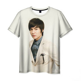 Мужская футболка 3D с принтом Lee Min Ho , 100% полиэфир | прямой крой, круглый вырез горловины, длина до линии бедер | дорама
