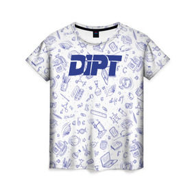 Женская футболка 3D с принтом DIPT , 100% полиэфир ( синтетическое хлопкоподобное полотно) | прямой крой, круглый вырез горловины, длина до линии бедер | 