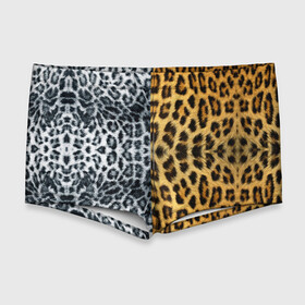 Мужские купальные плавки 3D с принтом Леопард/Снежный Барс , Полиэстер 85%, Спандекс 15% |  | textures | барс | животное | леопард | пятна | снежный | текстура | чёрное с белым