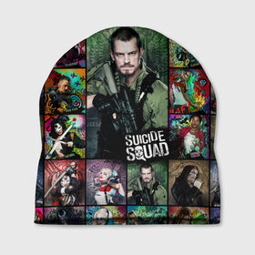 Шапка 3D с принтом Suicide Squad Rick Flag , 100% полиэстер | универсальный размер, печать по всей поверхности изделия | suicide squad | юэль киннаман rick flag