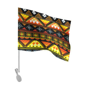 Флаг для автомобиля с принтом Element ethnic , 100% полиэстер | Размер: 30*21 см | орнамент | полосы | этно
