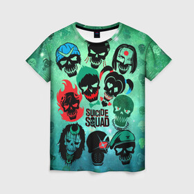 Женская футболка 3D с принтом Suicide Squad , 100% полиэфир ( синтетическое хлопкоподобное полотно) | прямой крой, круглый вырез горловины, длина до линии бедер | suicide squad