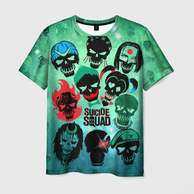 Мужская футболка 3D с принтом Suicide Squad , 100% полиэфир | прямой крой, круглый вырез горловины, длина до линии бедер | suicide squad