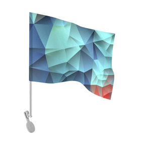 Флаг для автомобиля с принтом Polygon blue , 100% полиэстер | Размер: 30*21 см | полигон | текстура
