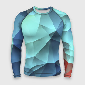 Мужской рашгард 3D с принтом Polygon blue ,  |  | полигон | текстура