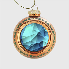 Стеклянный ёлочный шар с принтом Polygon blue , Стекло | Диаметр: 80 мм | Тематика изображения на принте: полигон | текстура