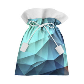 Подарочный 3D мешок с принтом Polygon blue , 100% полиэстер | Размер: 29*39 см | полигон | текстура