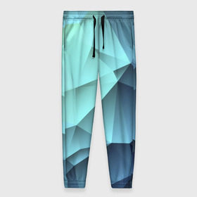 Женские брюки 3D с принтом Polygon blue , полиэстер 100% | прямой крой, два кармана без застежек по бокам, с мягкой трикотажной резинкой на поясе и по низу штанин. В поясе для дополнительного комфорта — широкие завязки | полигон | текстура