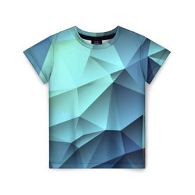 Детская футболка 3D с принтом Polygon blue , 100% гипоаллергенный полиэфир | прямой крой, круглый вырез горловины, длина до линии бедер, чуть спущенное плечо, ткань немного тянется | полигон | текстура