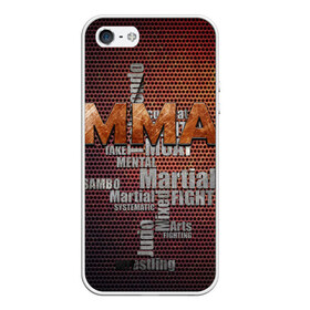 Чехол для iPhone 5/5S матовый с принтом MMA , Силикон | Область печати: задняя сторона чехла, без боковых панелей | judo | mixed | mma | sambo | wrestling