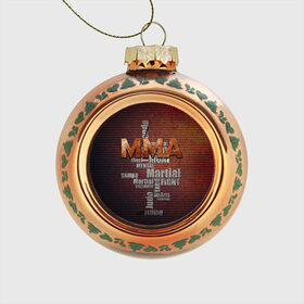 Стеклянный ёлочный шар с принтом MMA , Стекло | Диаметр: 80 мм | judo | mixed | mma | sambo | wrestling