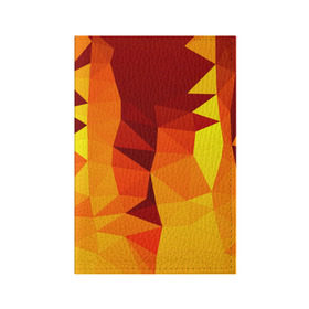 Обложка для паспорта матовая кожа с принтом Golden , натуральная матовая кожа | размер 19,3 х 13,7 см; прозрачные пластиковые крепления | геометрия | полигоны | разноцветный | треугольники | яркий