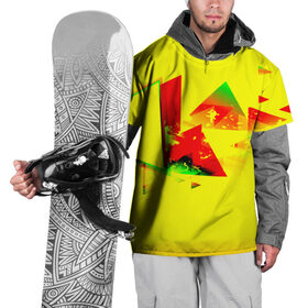 Накидка на куртку 3D с принтом Тrible , 100% полиэстер |  | Тематика изображения на принте: геометрия | желтый | треугольник | яркий