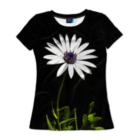 Женская футболка 3D с принтом Цветок счастья , 100% полиэфир ( синтетическое хлопкоподобное полотно) | прямой крой, круглый вырез горловины, длина до линии бедер | лепестки | прикольные картинки | цветочки | цветы