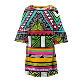 Детское платье 3D с принтом Зимбабве , 100% полиэстер | прямой силуэт, чуть расширенный к низу. Круглая горловина, на рукавах — воланы | африка | орнамент | этнический | этно