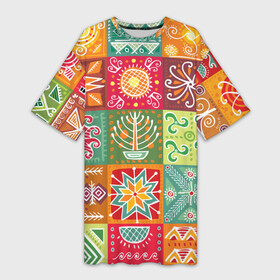 Платье-футболка 3D с принтом Гвинея Бисау ,  |  | африка | паттерн | разноцветный | этно | яркий