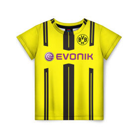 Детская футболка 3D с принтом Borussia Dortmund , 100% гипоаллергенный полиэфир | прямой крой, круглый вырез горловины, длина до линии бедер, чуть спущенное плечо, ткань немного тянется | боруссия | дортмунд